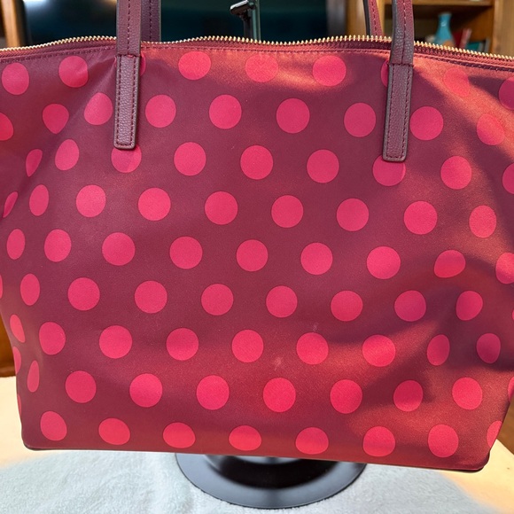 Kate Spade Red Polka Dot Tote with Scarf and Bag Charm NWOT - Picture 5 of 8